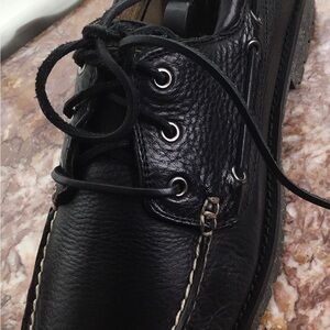 Polo Ralph Lauren Black Leather Boat Shoes